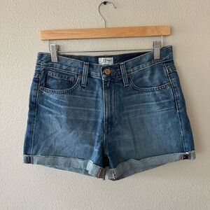 J Crew 100% Cotton High Waist Denim Jean Shorts Size 27